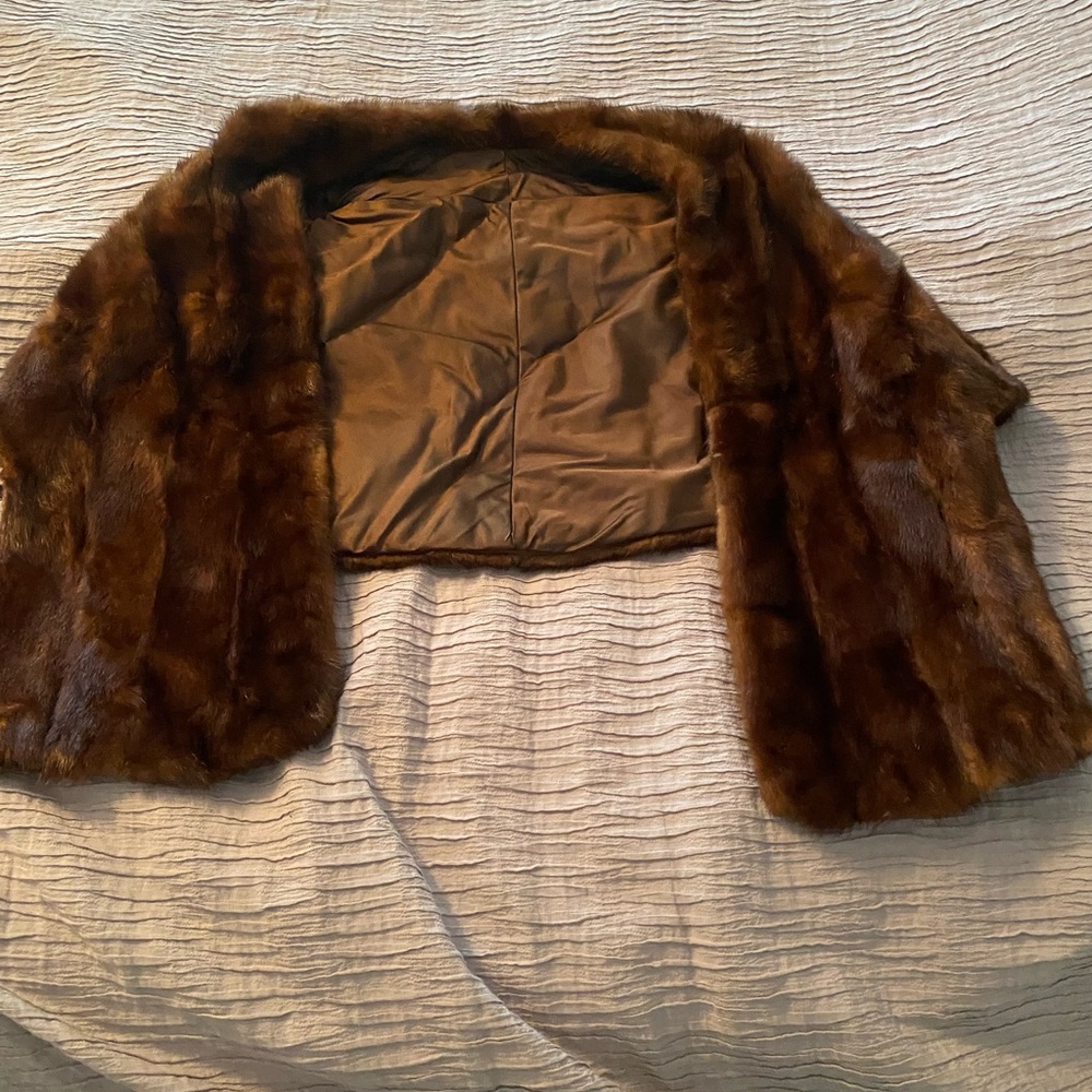 Real mink Chinchilla shoulder wrap